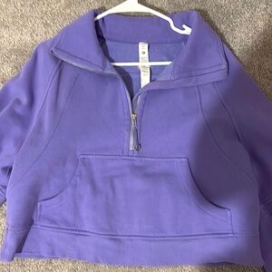 Scuba oversized funnel-neck half zip. Size: M/L Color: Dark lavender